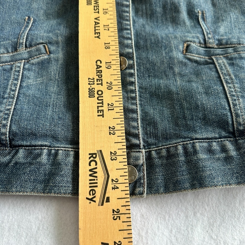 J Jill‎ Jacket Womens XL Trucker Blue Wash Soft Denim Western Boxy Stretch Relax - Picture 8 of 11
